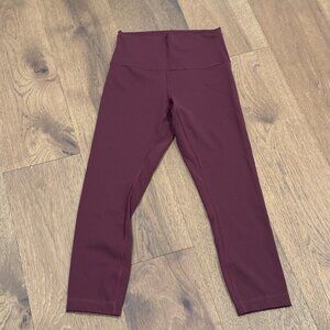 Lululemon Wunder Train High-Rise leggins 21" – Cassis Red, Size 6, Fast-Drying